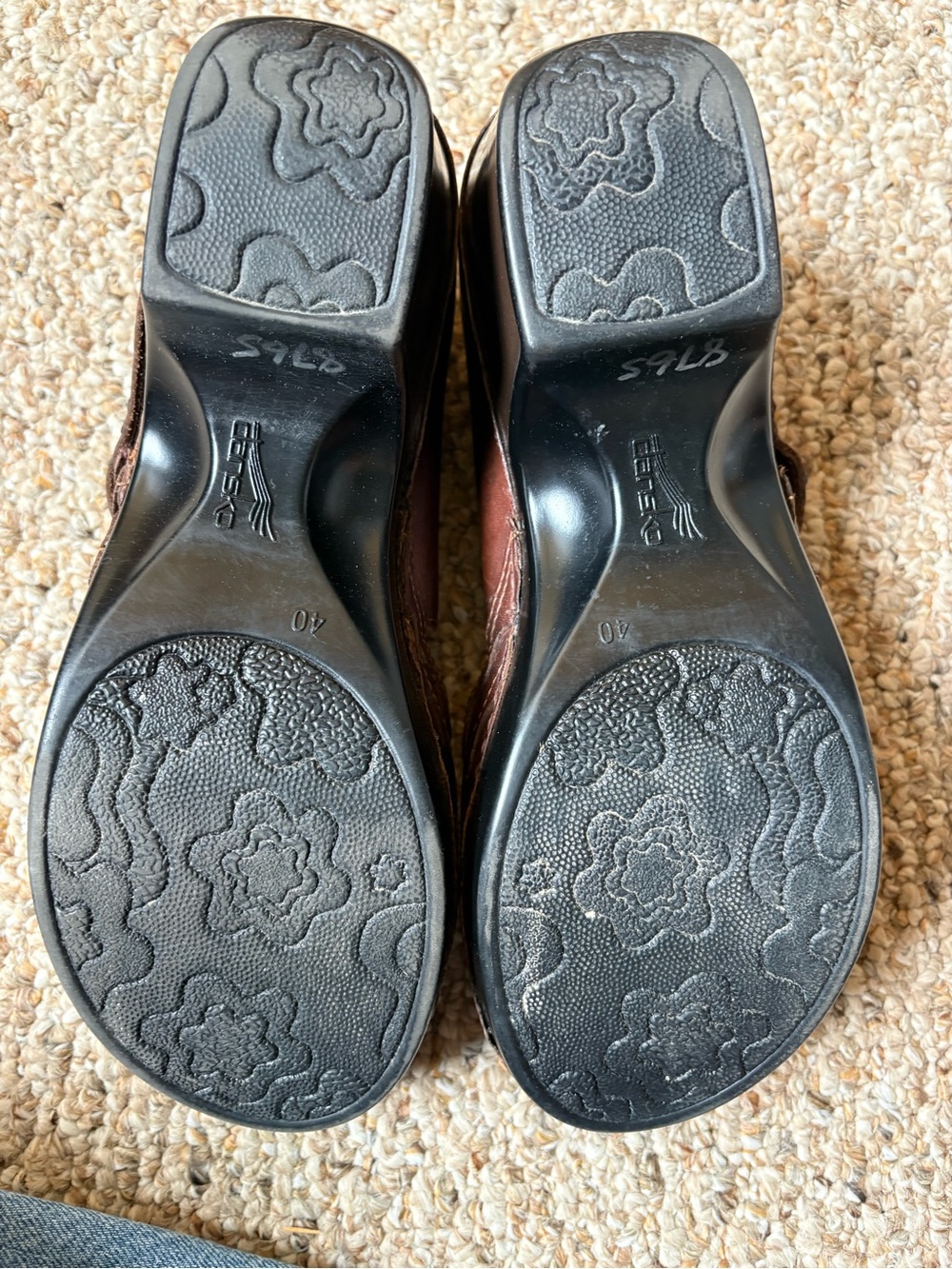 Dansko Brown Floral Mary Jane Leather Shoes - Picture 4 of 6